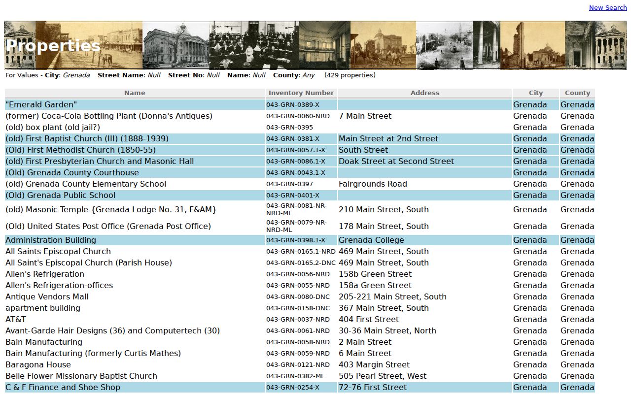 Grenada County court record research at the historic courthouse square
