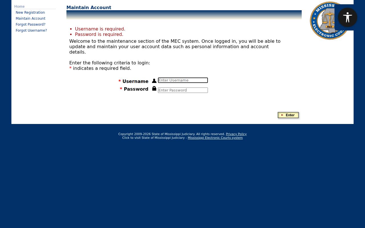 Grenada County criminal docket PAMEC account login