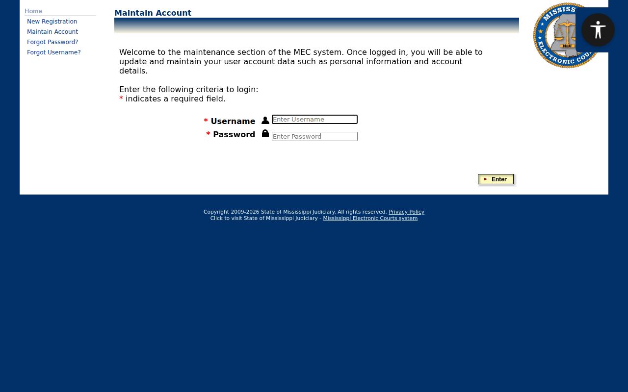 Grenada County court docket PAMEC registration record access
