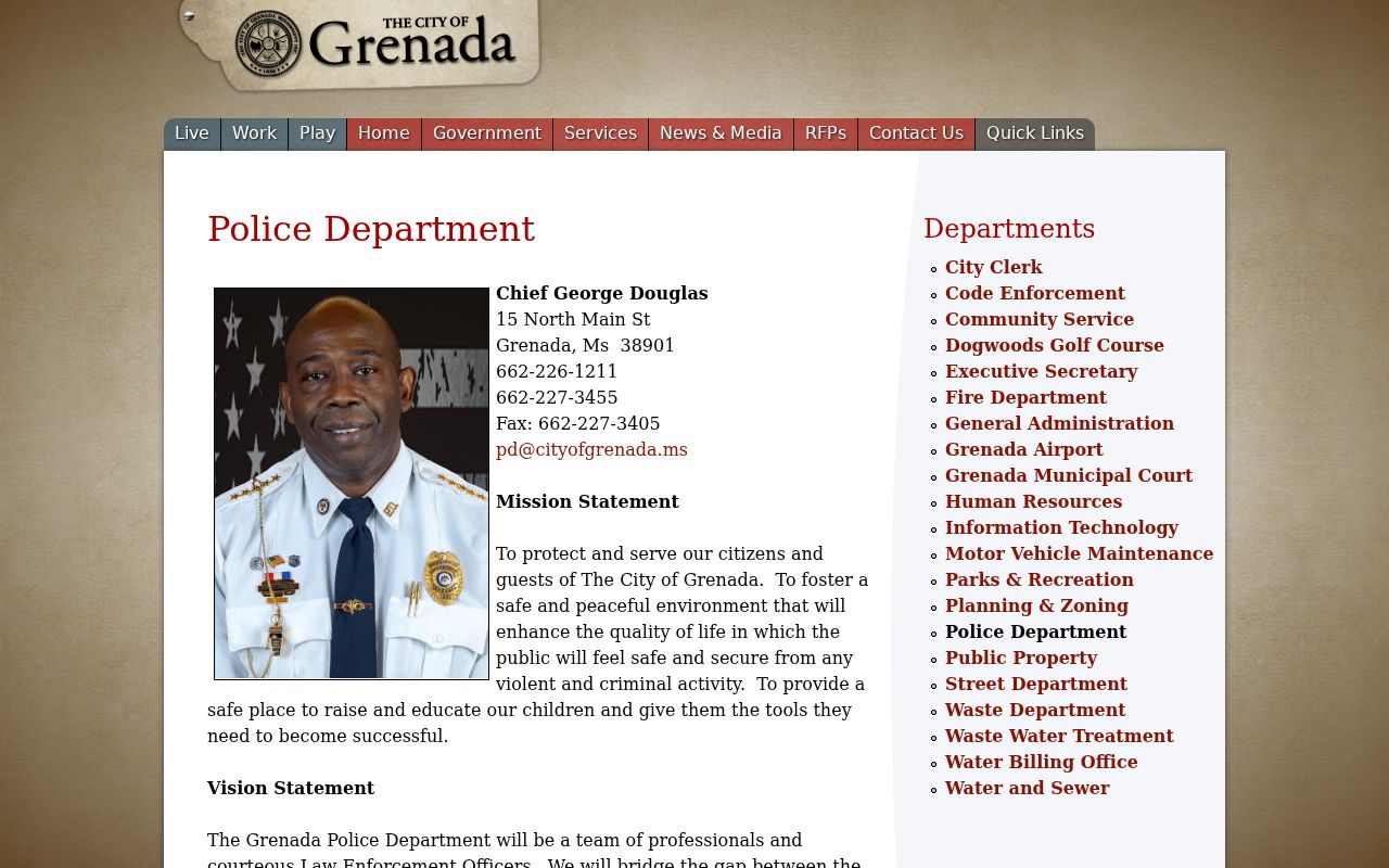 Grenada County traffic ticket issuing-agency and court record context